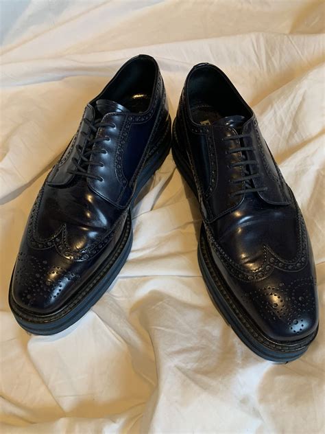 prada blue and green wing tips|PRADA Wing Tip.